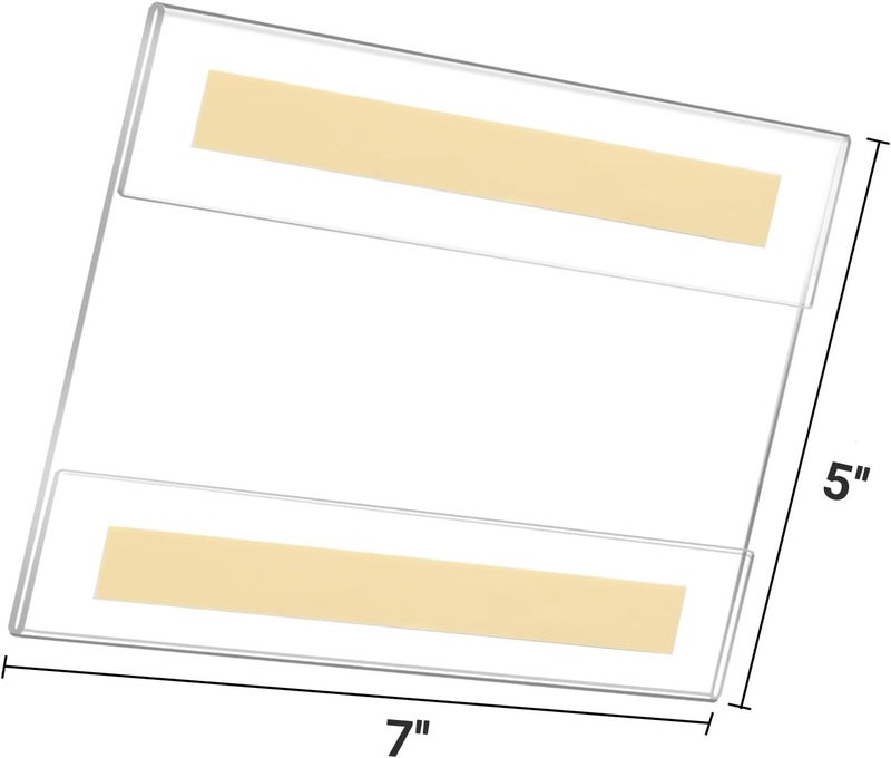 Ludery Acrylic Sign Holder - 5x7 Horizontal Wall Mount Sign Frame with Tape Adhesive for Office, Home, Store, Restaurant - No Drilling (6 Pack) - Image 2
